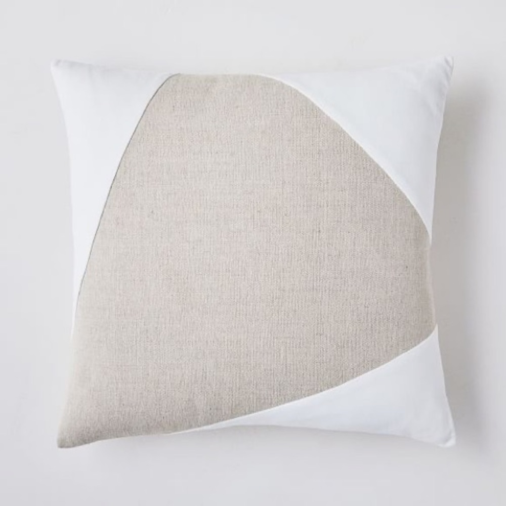 Modern White and Tan Throw Pillow Case